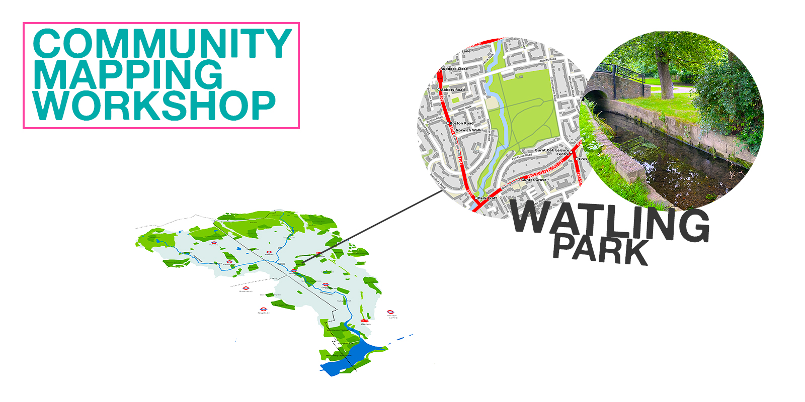 Map of Watling Park in the Silk Stream catchment